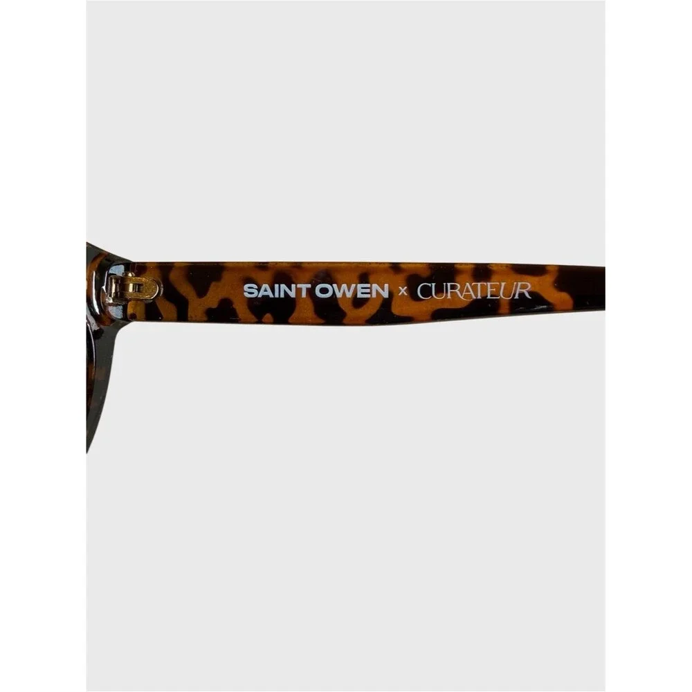 NEW Saint Owen X Curateur WYLDE Tortoise Shell Sunglasses with Faux Leather Case